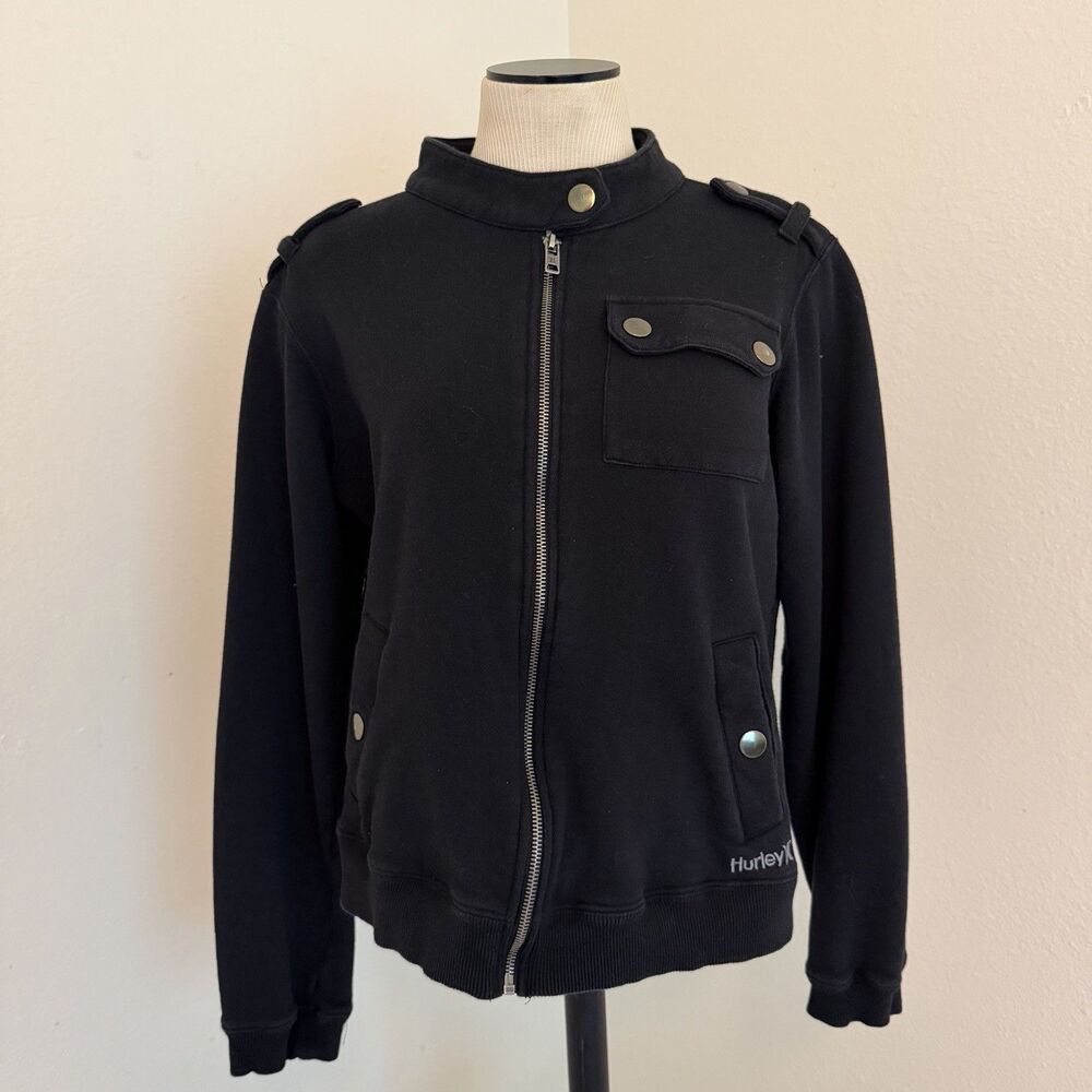 Women’s y2k Hurley Moto Full Zip Jacket Size XL